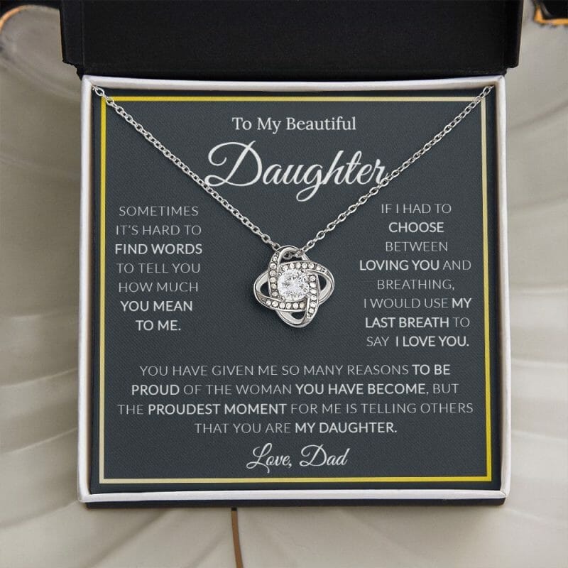 daughter necklace from dad sometimes it's hard to find words to tell you how much i love you